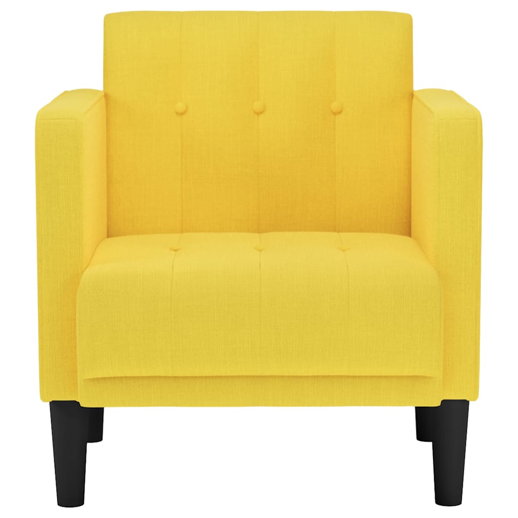 Fauteuil avec accoudoirs en tissu jaune clair 53 cm