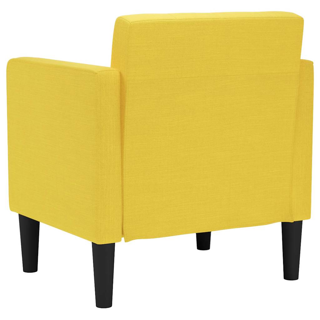 Fauteuil avec accoudoirs en tissu jaune clair 53 cm