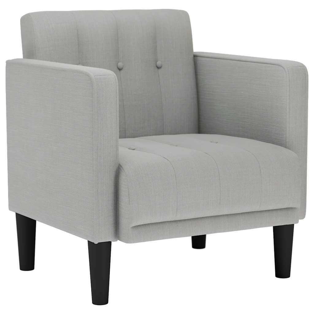 Fauteuil avec accoudoirs en tissu gris nuage 53 cm