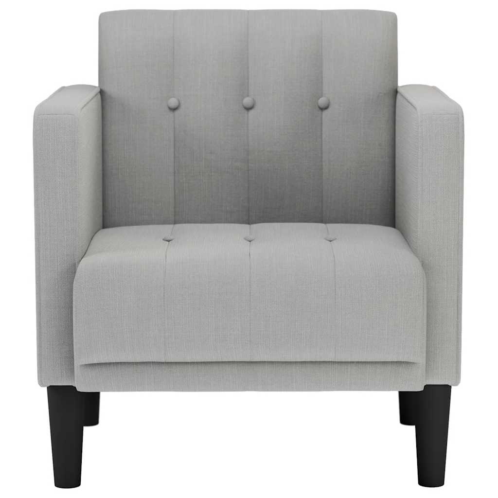 Fauteuil avec accoudoirs en tissu gris nuage 53 cm