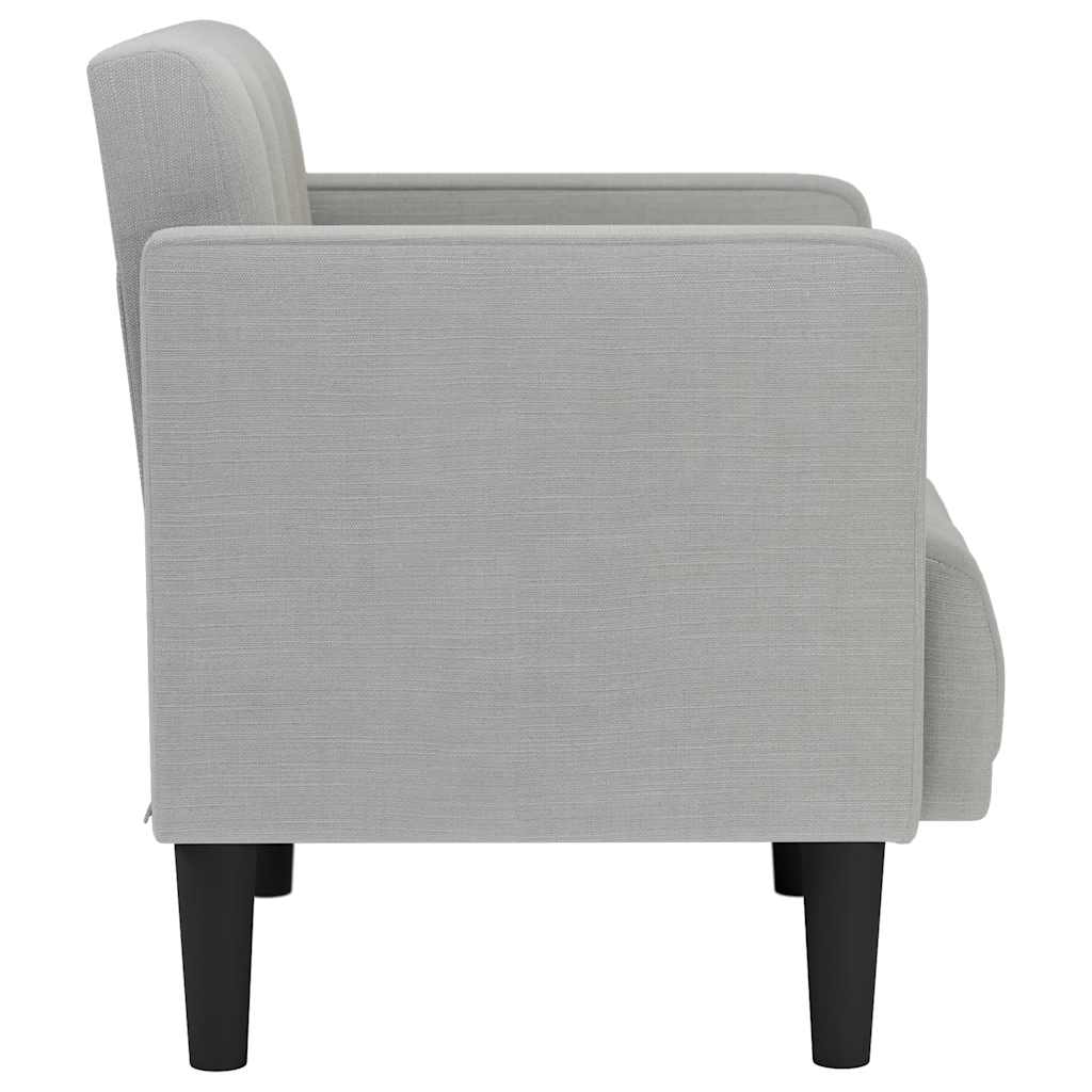 Fauteuil avec accoudoirs en tissu gris nuage 53 cm