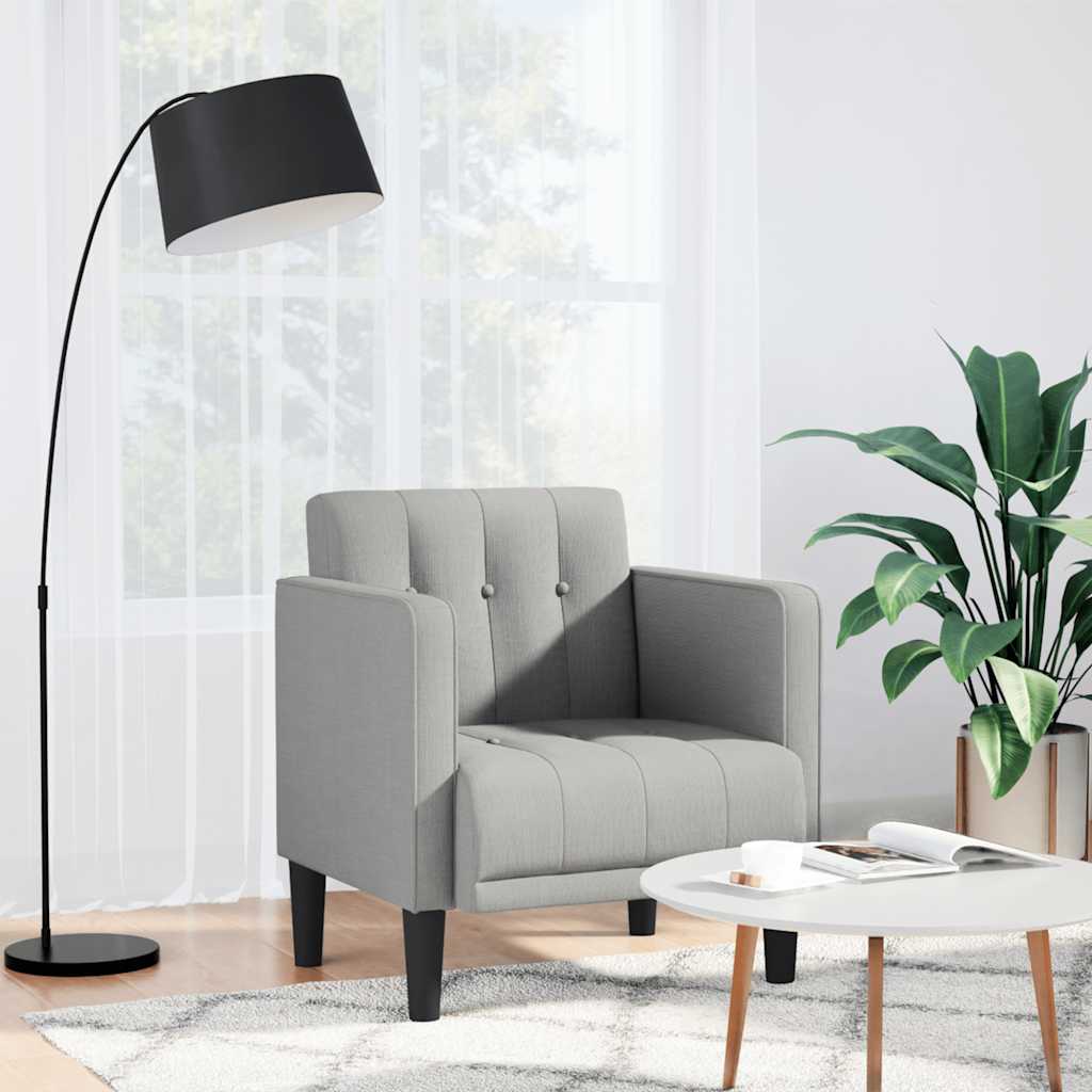 Fauteuil avec accoudoirs en tissu gris nuage 53 cm