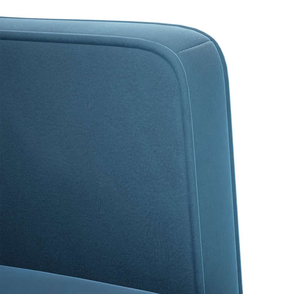 Fauteuil avec accoudoirs en velours bleu 53 cm