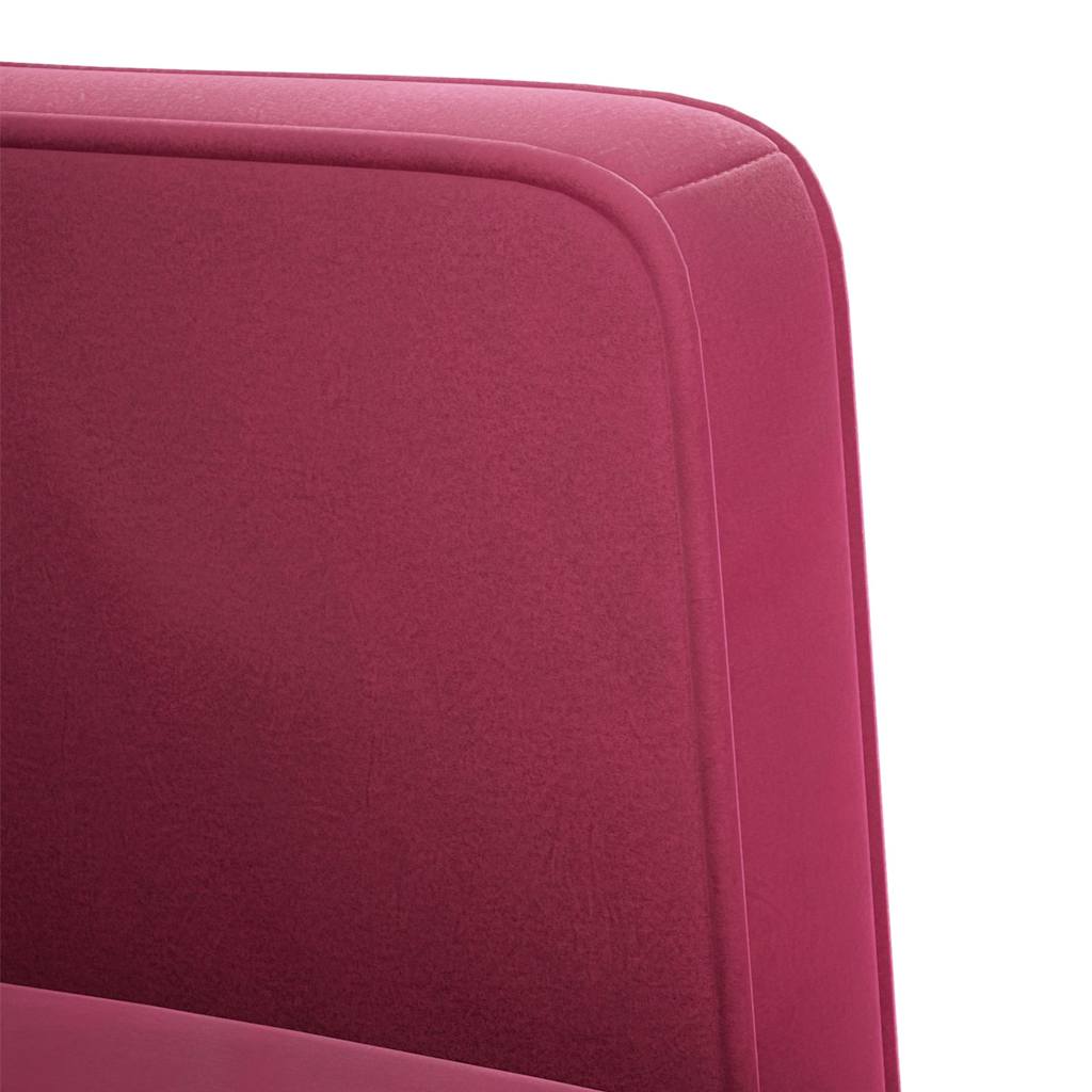 Fauteuil avec accoudoirs en velours bordeaux 53 cm
