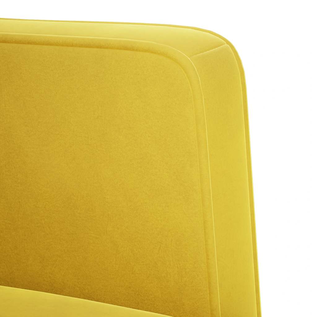 Fauteuil avec accoudoirs en velours jaune 53 cm