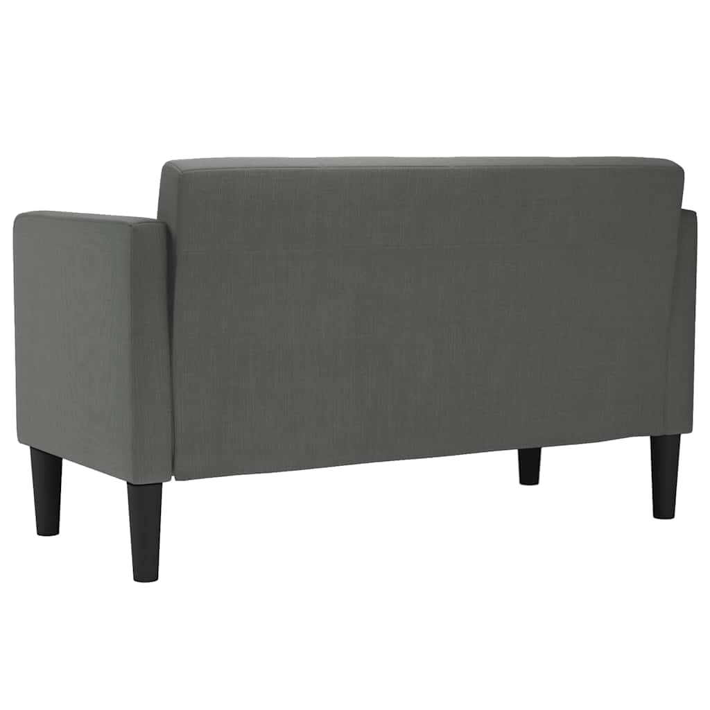 Canapé deux places gris foncé 111 cm tissu