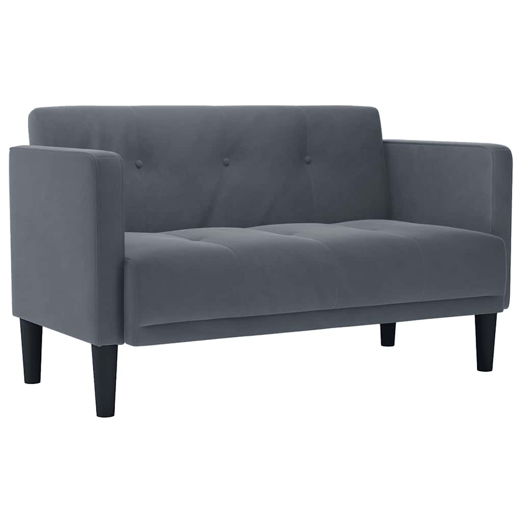 Canapé deux places gris foncé 111 cm velours