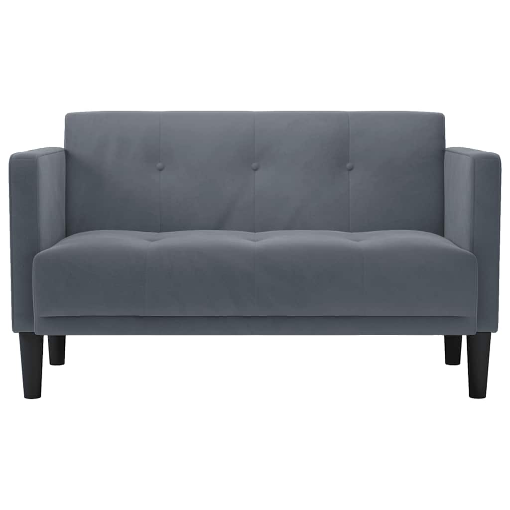 Canapé deux places gris foncé 111 cm velours