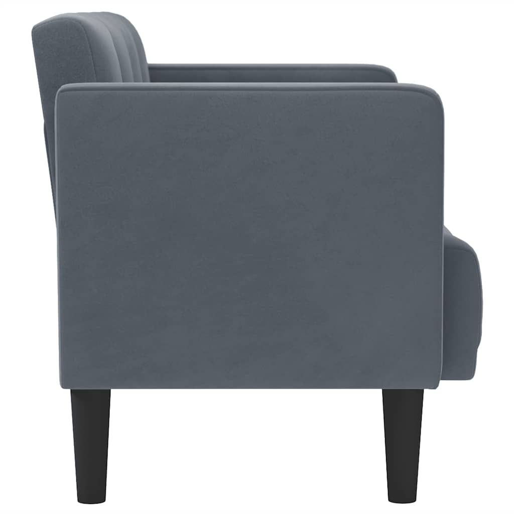 Canapé deux places gris foncé 111 cm velours