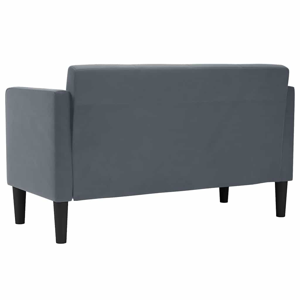Canapé deux places gris foncé 111 cm velours