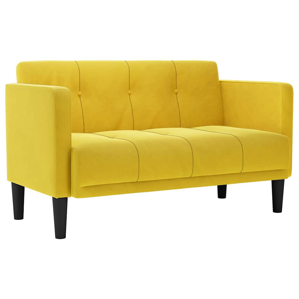 Zweisitzer-Sofa Gelb 111 cm Samt