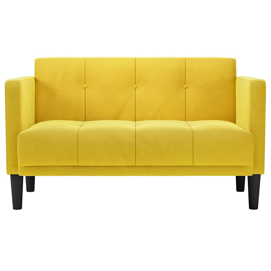 Zweisitzer-Sofa Gelb 111 cm Samt