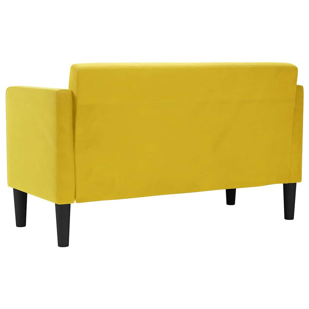 Zweisitzer-Sofa Gelb 111 cm Samt