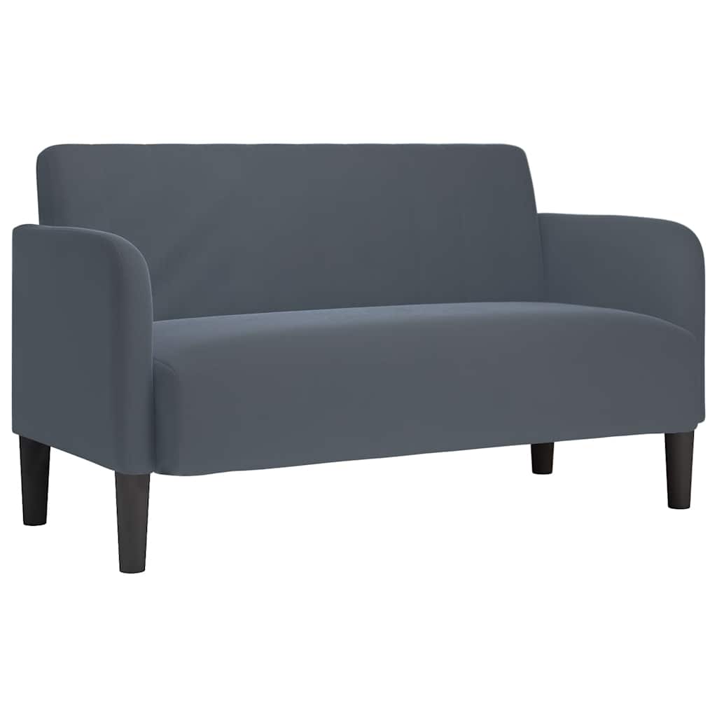 Canapé deux places gris foncé 109 cm velours