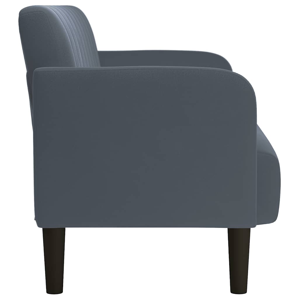 Canapé deux places gris foncé 109 cm velours