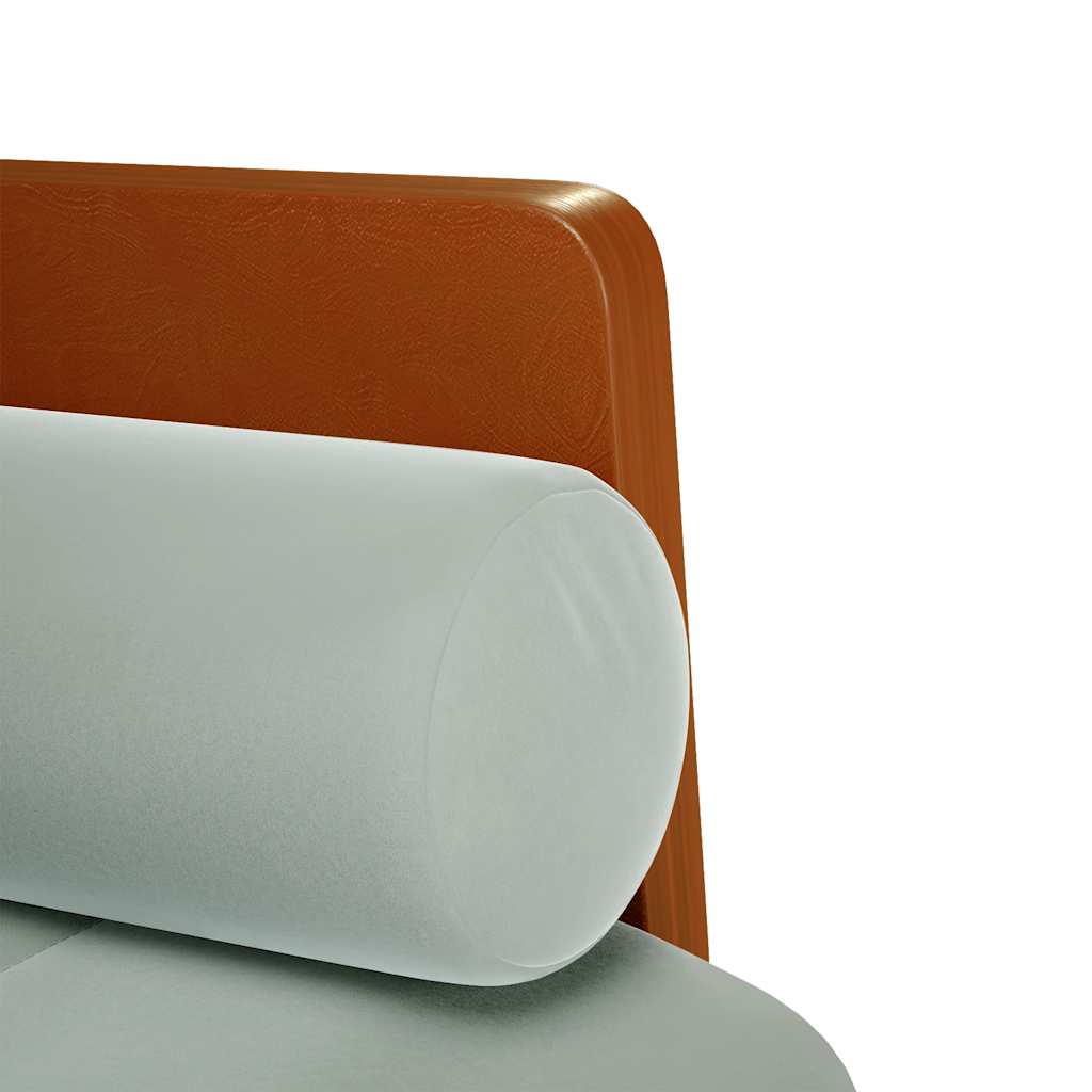 Canapé deux places avec traversins, velours gris clair 110 cm