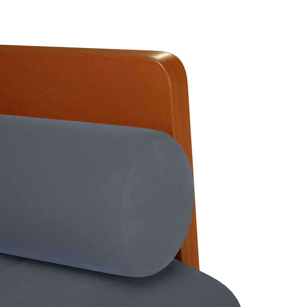 Canapé deux places avec coussins de nuque, gris foncé, velours 110 cm