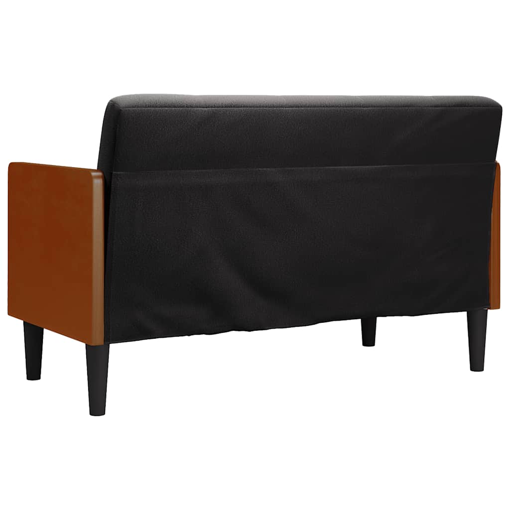 Canapé deux places avec traversins, velours noir 110 cm