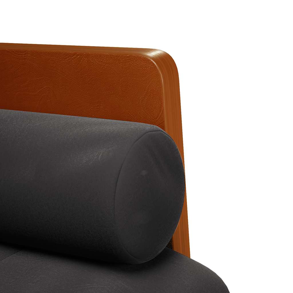 Canapé deux places avec traversins, velours noir 110 cm