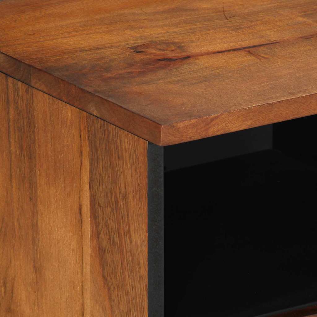 TV-Schränk mit Regal mit Speicher Braun Massivholz Mango