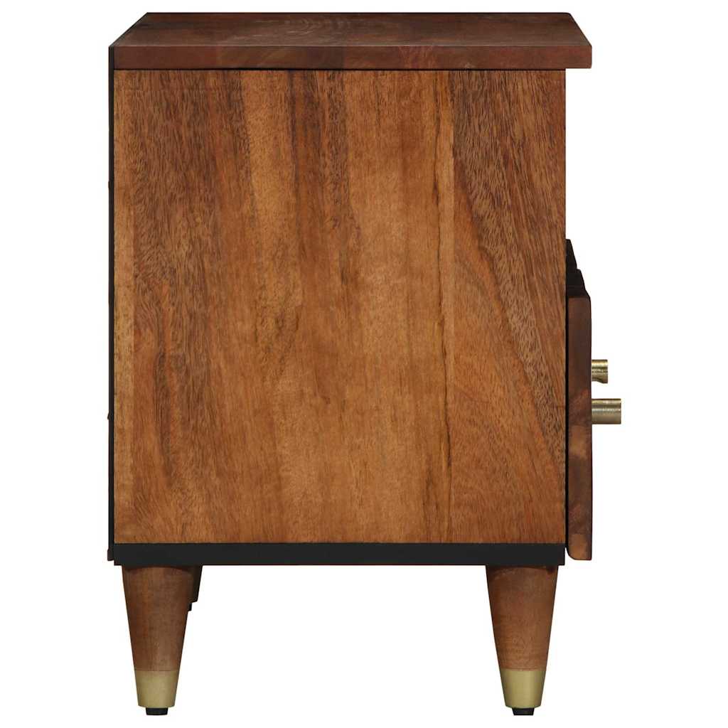 TV-Schränk mit Regal mit Speicher Braun Massivholz Mango