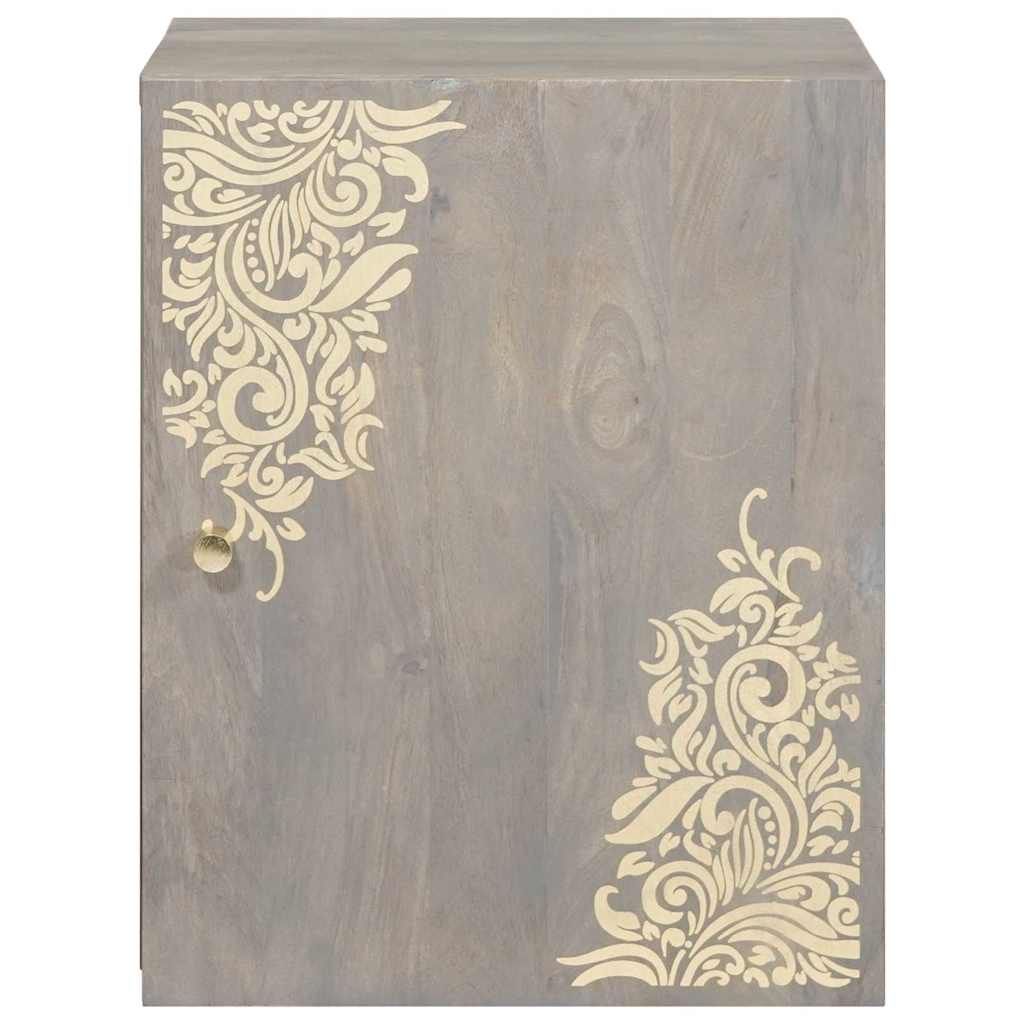 Badezimmer-Wandschrank Grau 38 x 33 x 48 cm Massivholz Mango