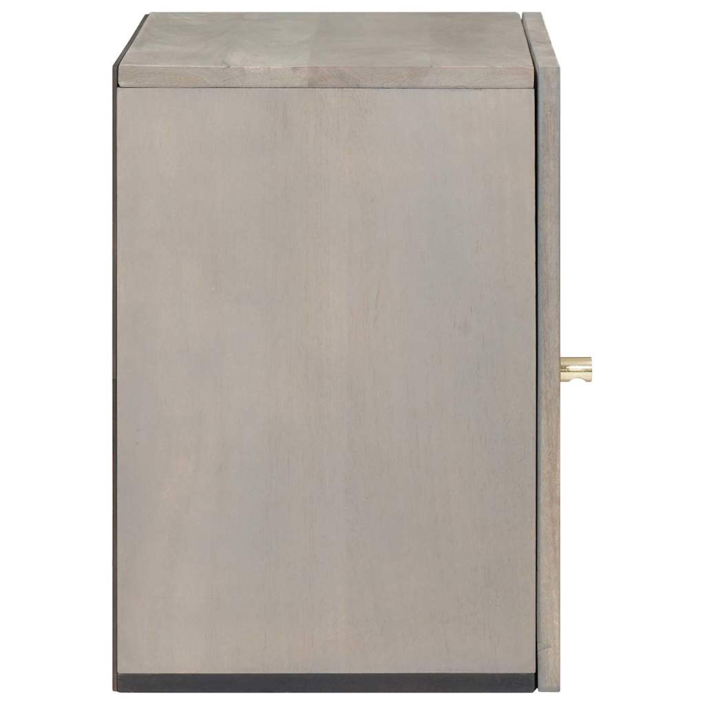 Badezimmer-Wandschrank Grau 38 x 33 x 48 cm Massivholz Mango