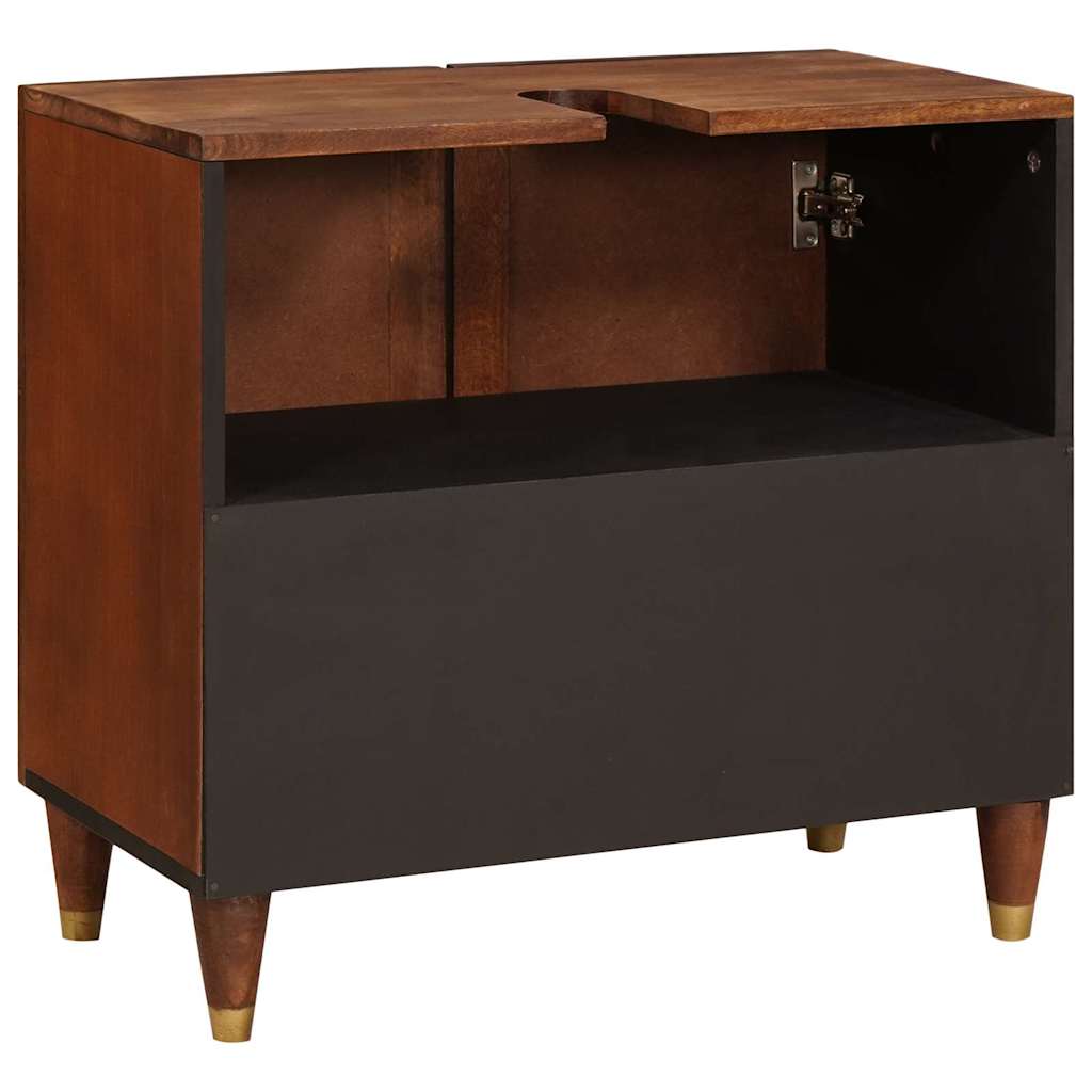 Waschbeckenunterschrank mit Regal mit Tür Braun 62 x 33 x 58 cm