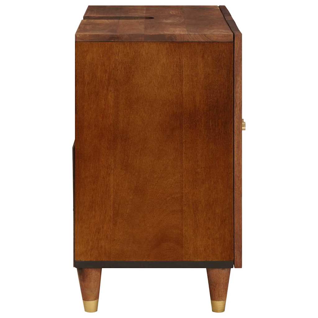 Waschbeckenunterschrank mit Regal mit Tür Braun 62 x 33 x 58 cm