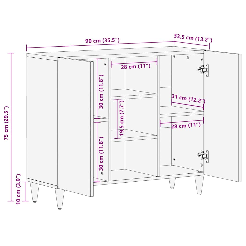 Medienstorage Schränke & Regale Braun 90 x 33,5 x 75 cm