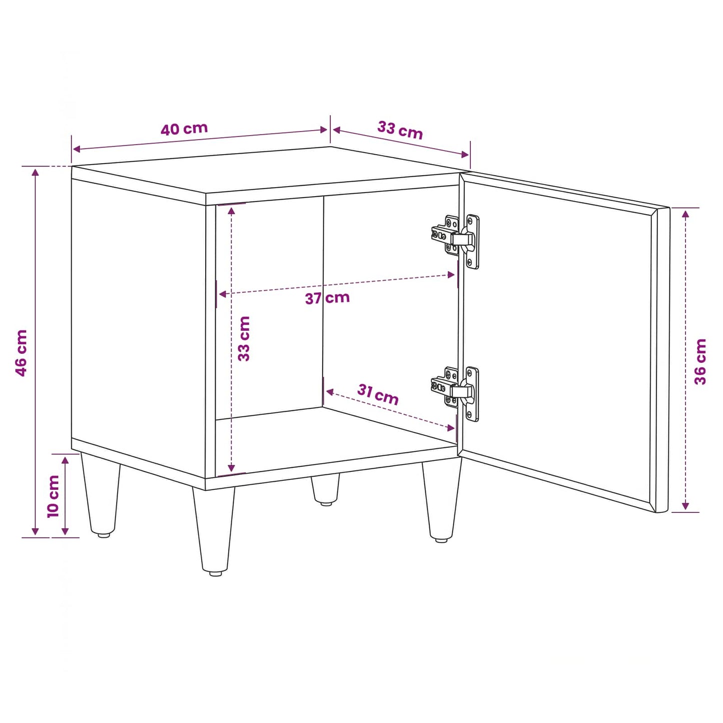 Nachttisch 2 stk. Braun 40 x 33,5 x 46 cm Massivholz Mango