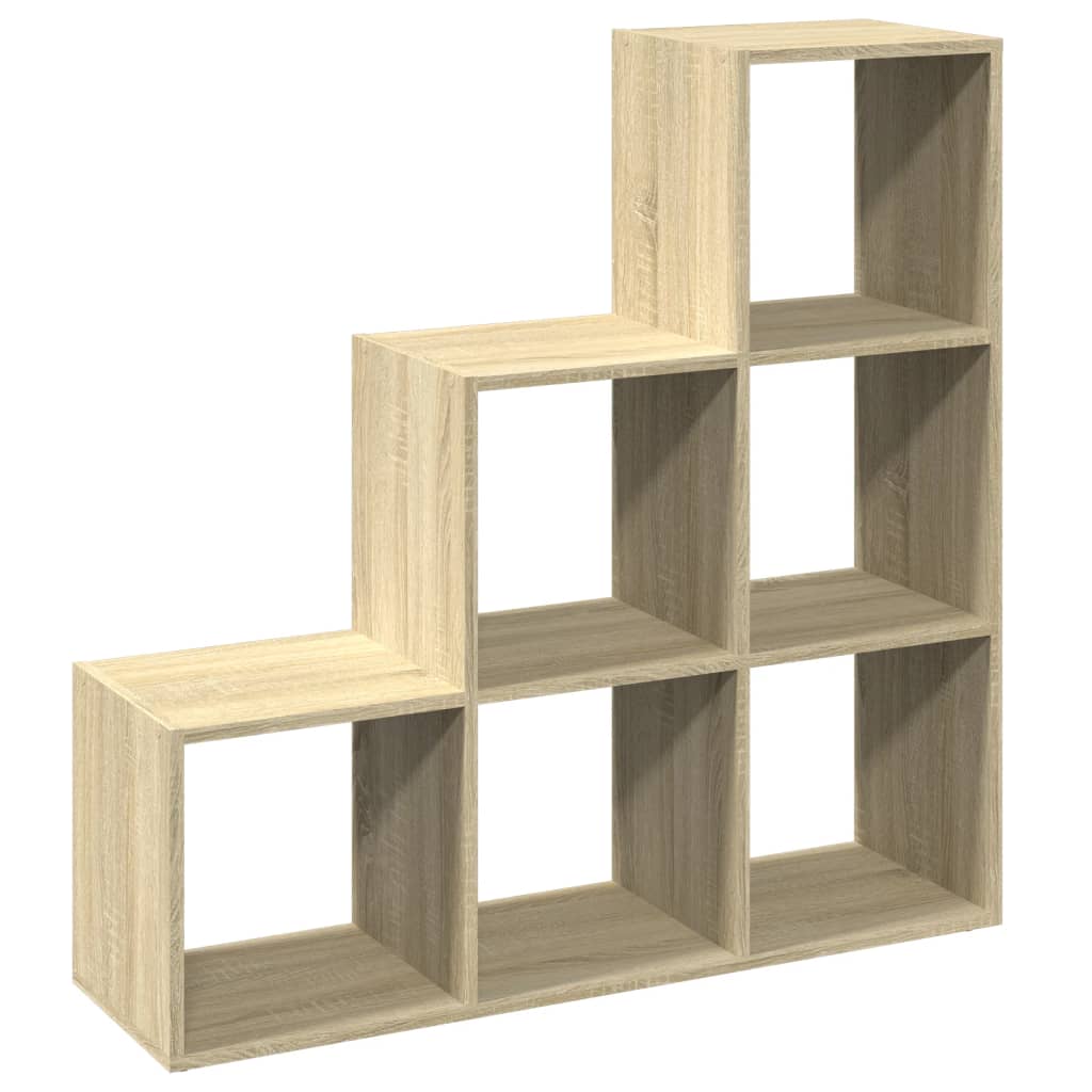 Bibliothèque séparateur de pièce 3 niveaux Chêne Sonoma 99x29x99 cm