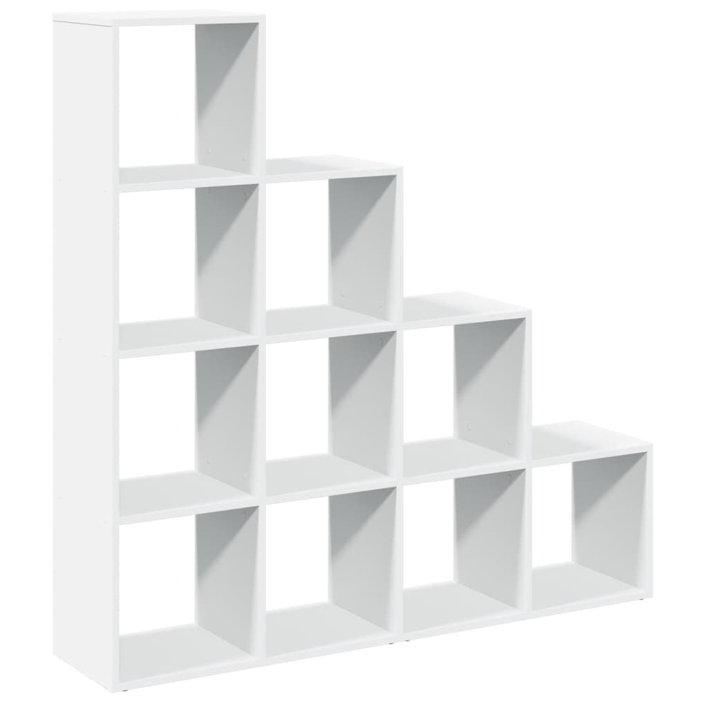 Bibliothèque séparateur de pièce 4 niveaux blanc 131,5x29x131,5 cm