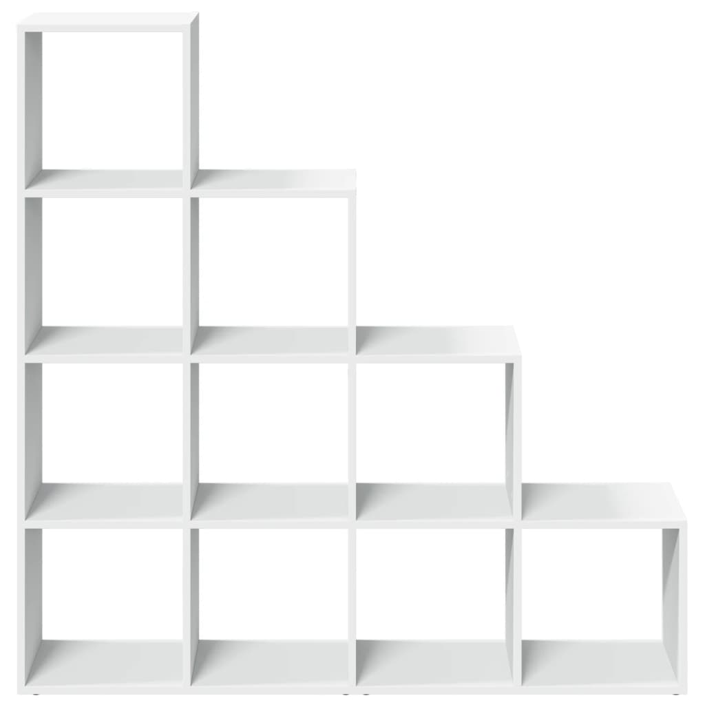 Bibliothèque séparateur de pièce 4 niveaux blanc 131,5x29x131,5 cm