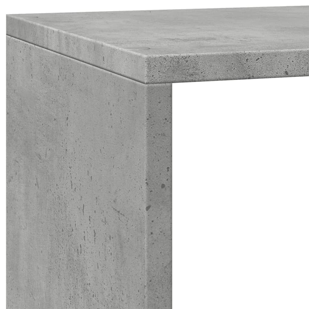 Bibliothèque séparateur de pièce 3 niveaux gris béton 137,5x29x103,5 cm