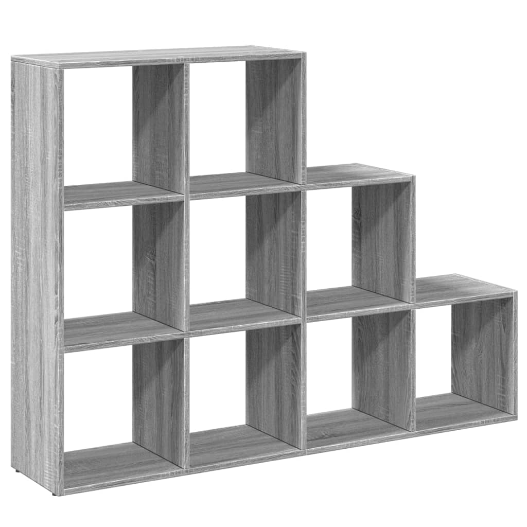 Bibliothèque séparateur de pièce 3 niveaux gris Sonoma 137,5x29x103,5 cm