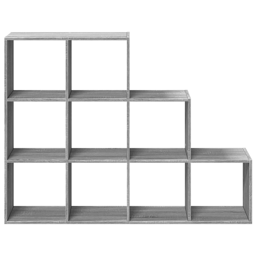 Bibliothèque séparateur de pièce 3 niveaux gris Sonoma 137,5x29x103,5 cm