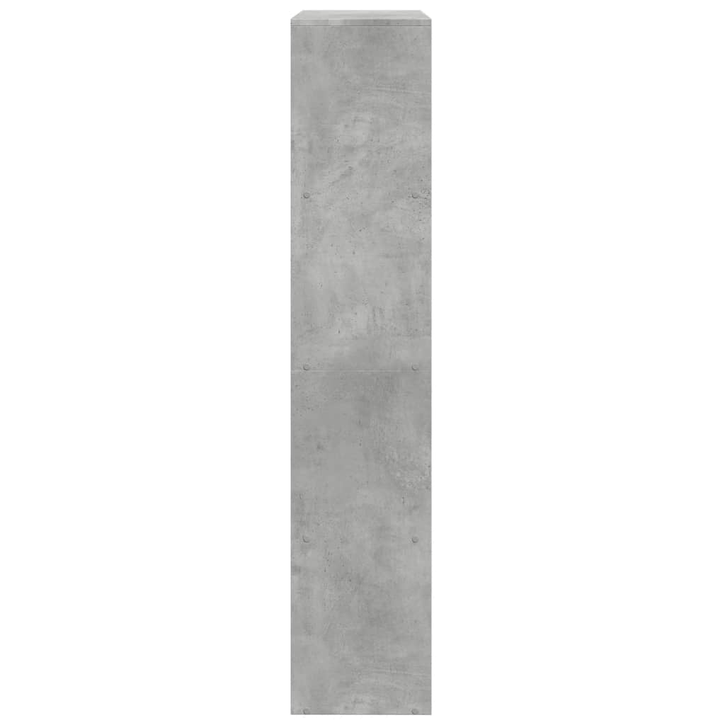 Bibliothèque séparateur de pièce 4 niveaux gris béton 143,5x29x143,5 cm