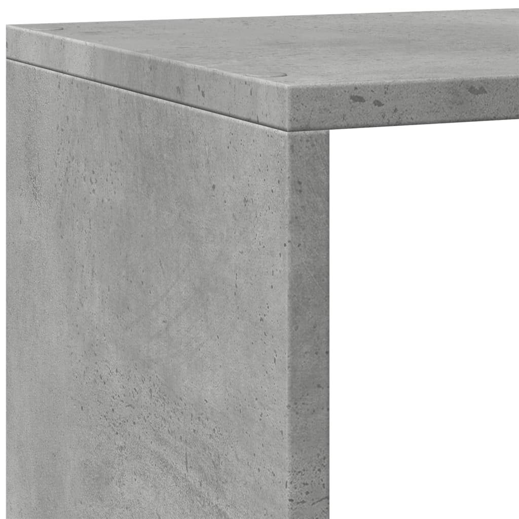 Bibliothèque séparateur de pièce 4 niveaux gris béton 143,5x29x143,5 cm