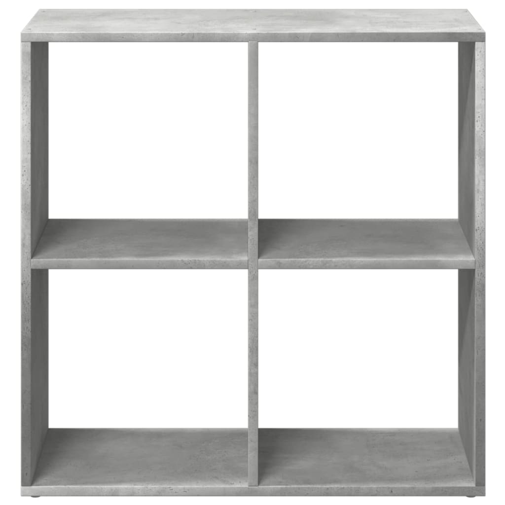 Room Divider Bookcase Concrete Grey 69.5x29x69.5 cm Wood Material