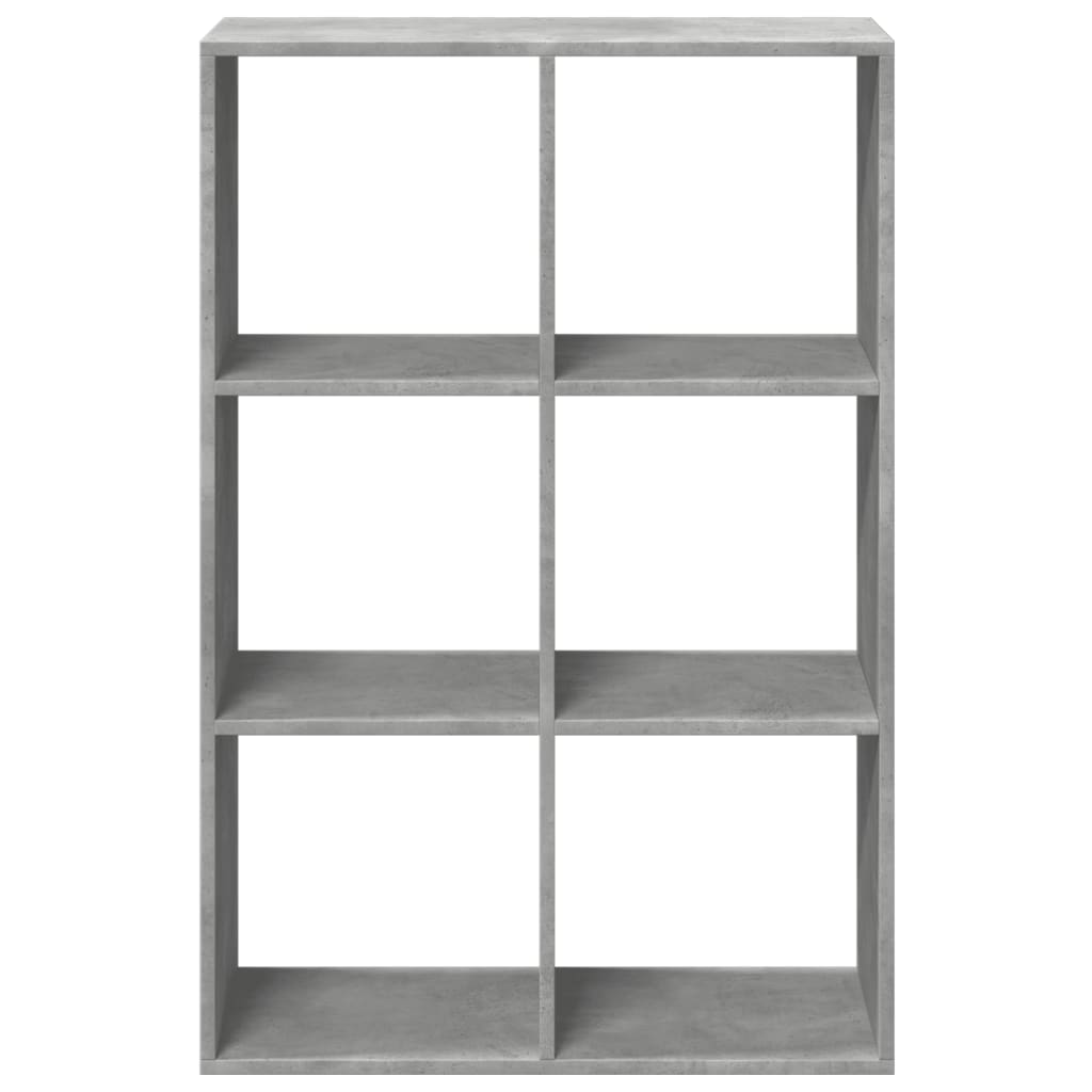 Room Divider Bookcase Concrete Grey 69.5x29x103.5 cm Wood Material