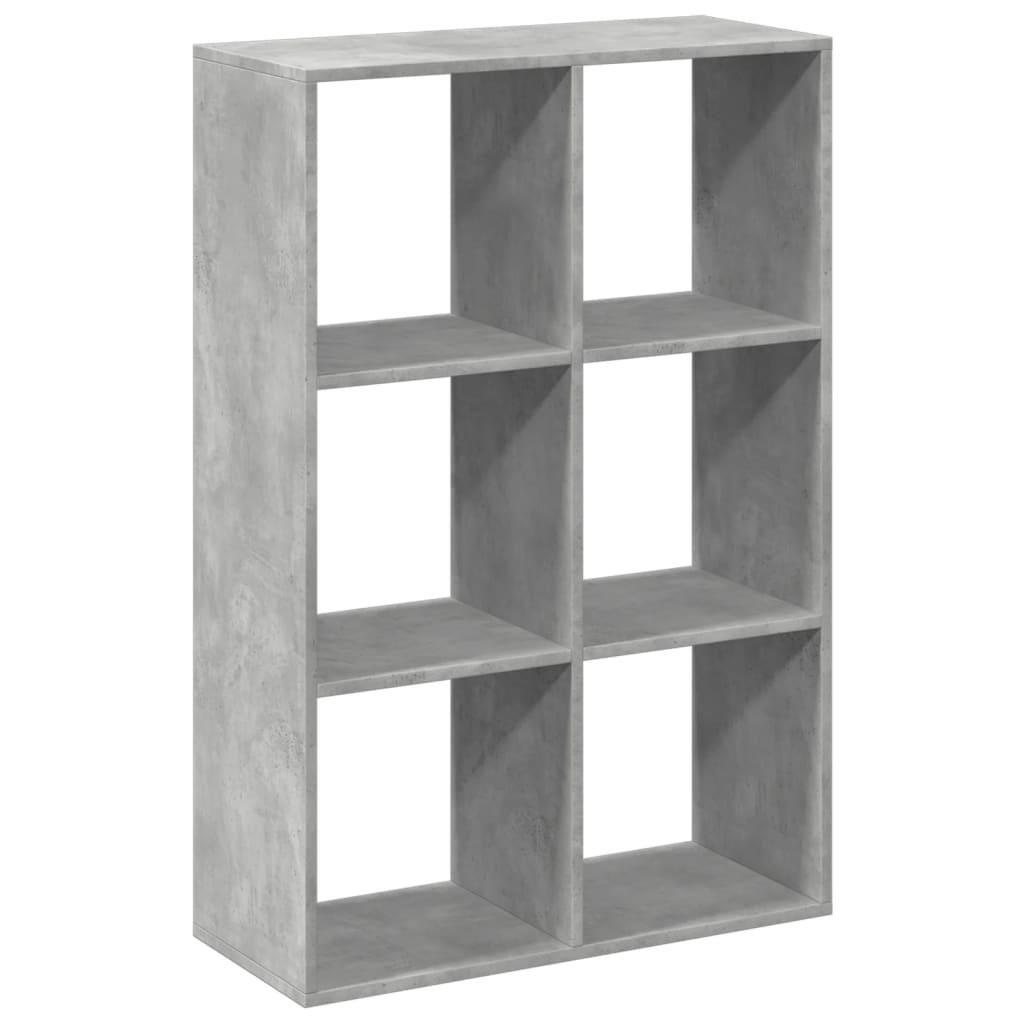 Room Divider Bookcase Concrete Grey 69.5x29x103.5 cm Wood Material