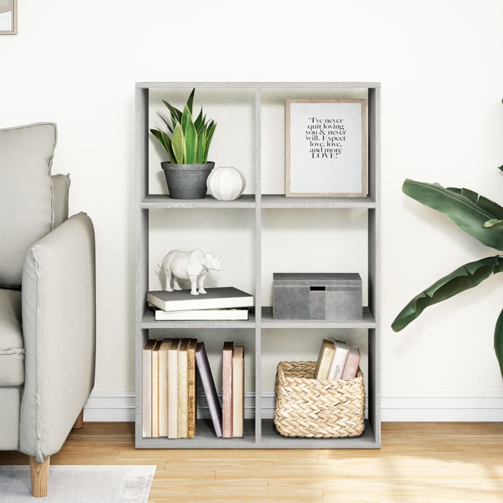 Room Divider Bookcase Gray Sonoma 69.5x29x103.5 cm