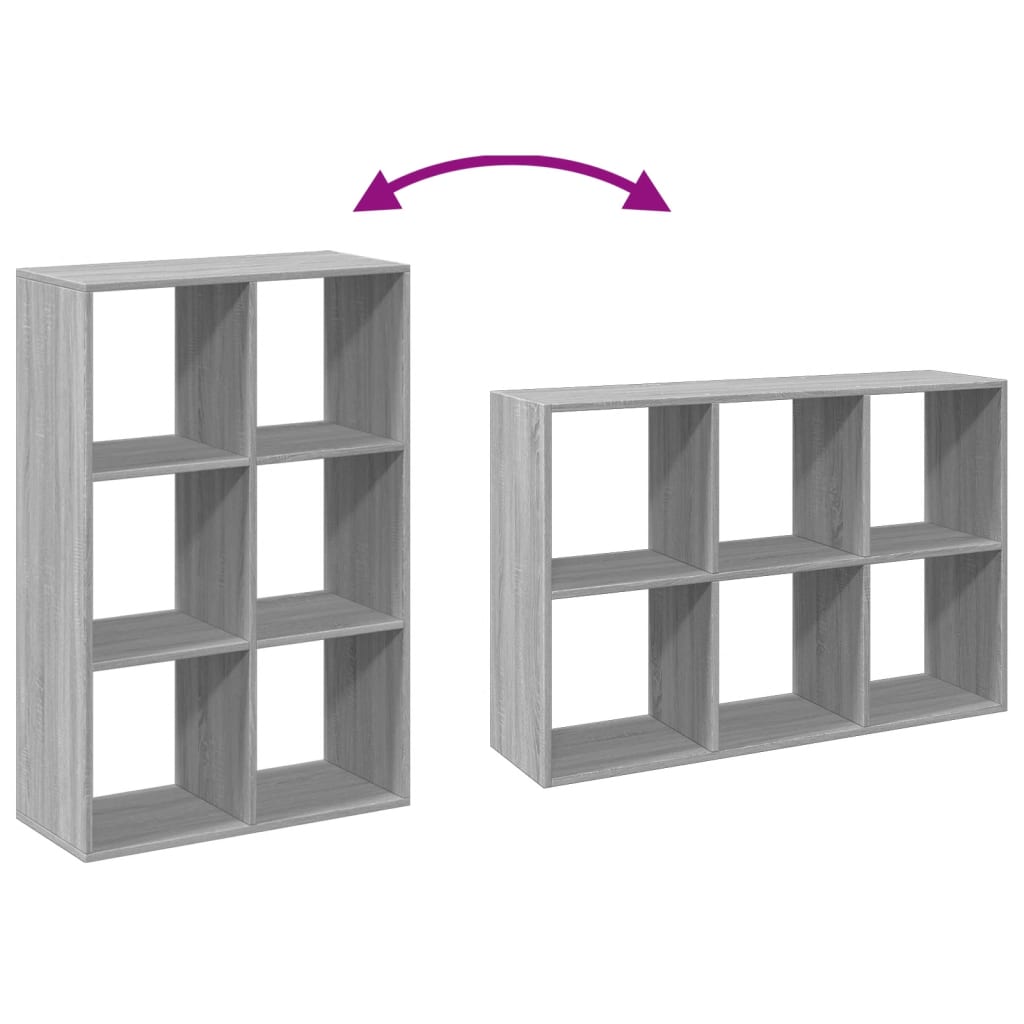 Room Divider Bookcase Gray Sonoma 69.5x29x103.5 cm