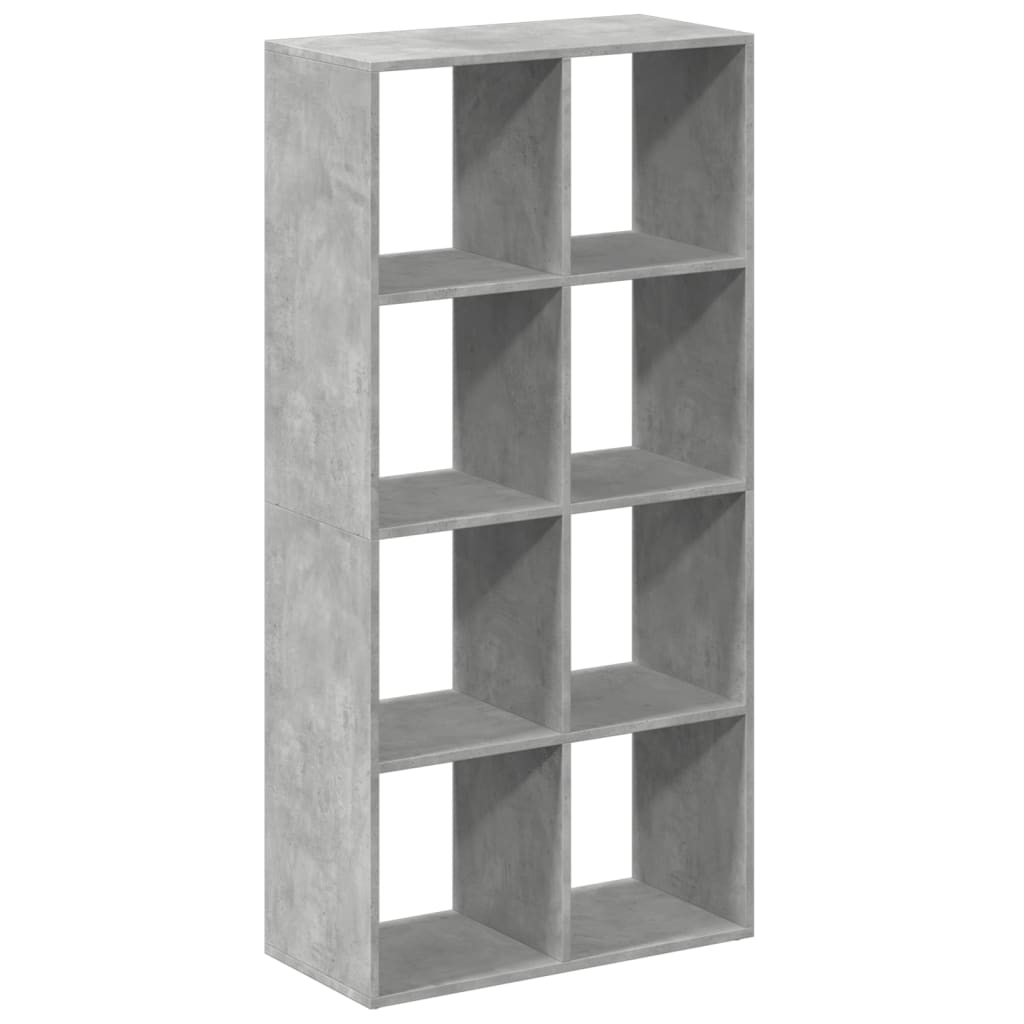 Room Divider Bookcase Concrete Grey 69.5x29x137.5 cm Wood Material