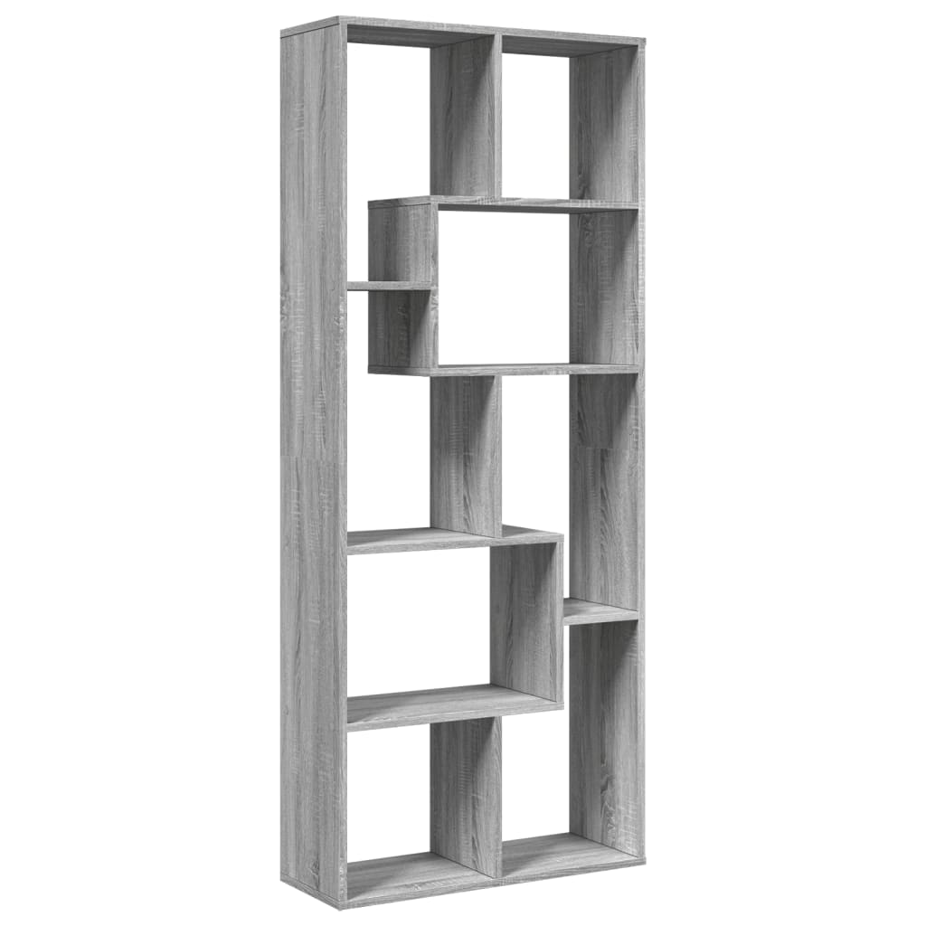 Room Divider Bookcase Gray Sonoma 67x25x161.5 cm Wood Material