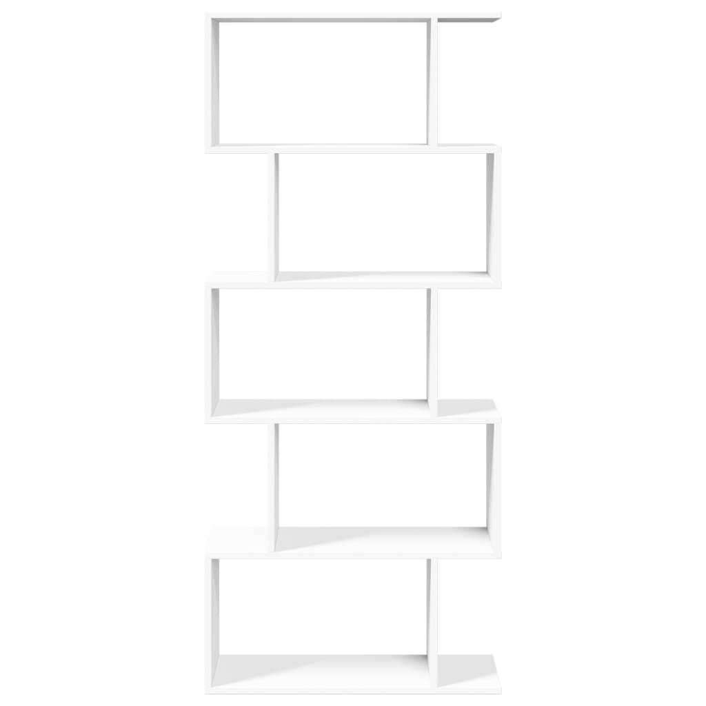 Bibliothèque séparateur de pièce 5 niveaux blanc 70x24x161 cm en bois