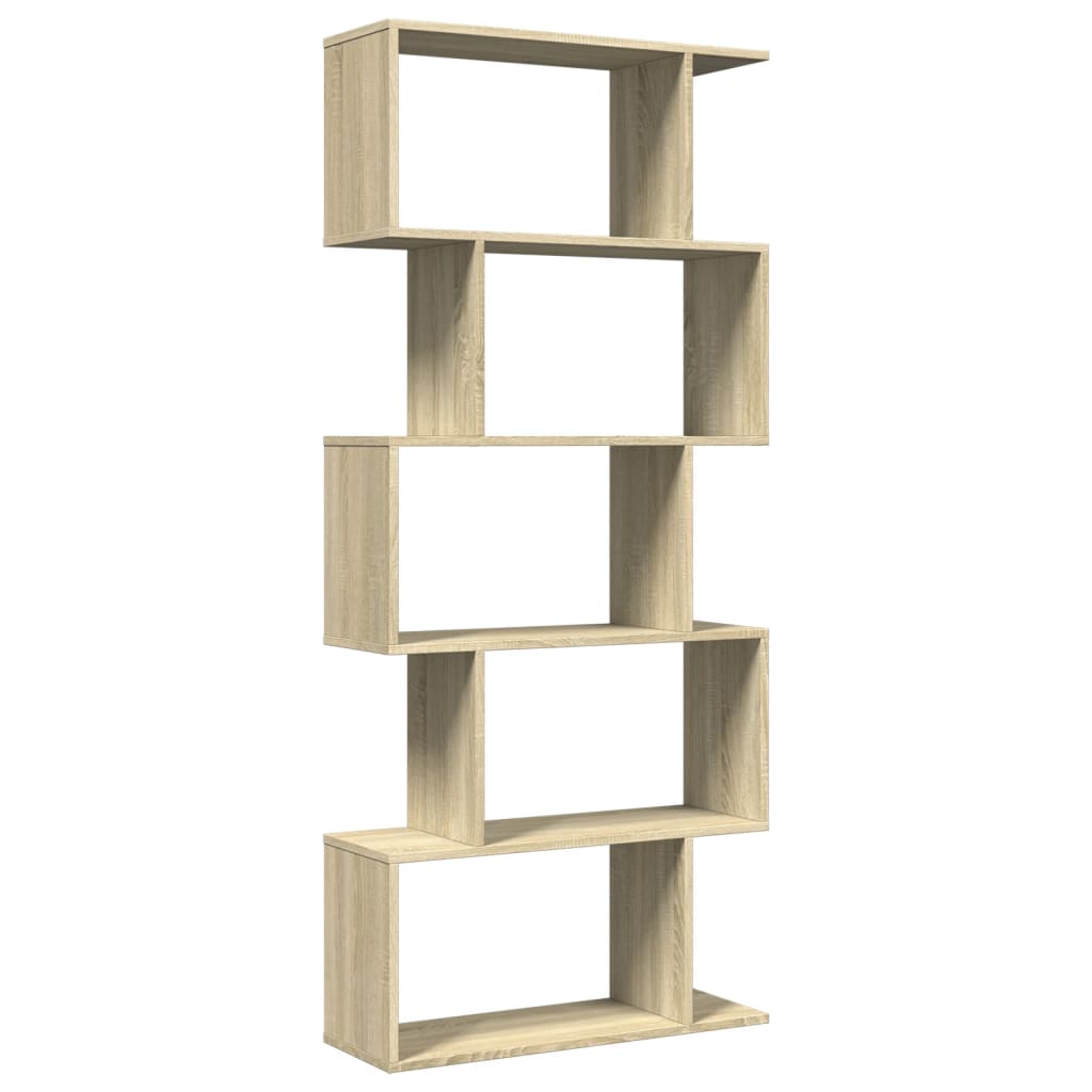 Bibliothèque séparateur de pièce 5 niveaux chêne Sonoma 70x24x161 cm