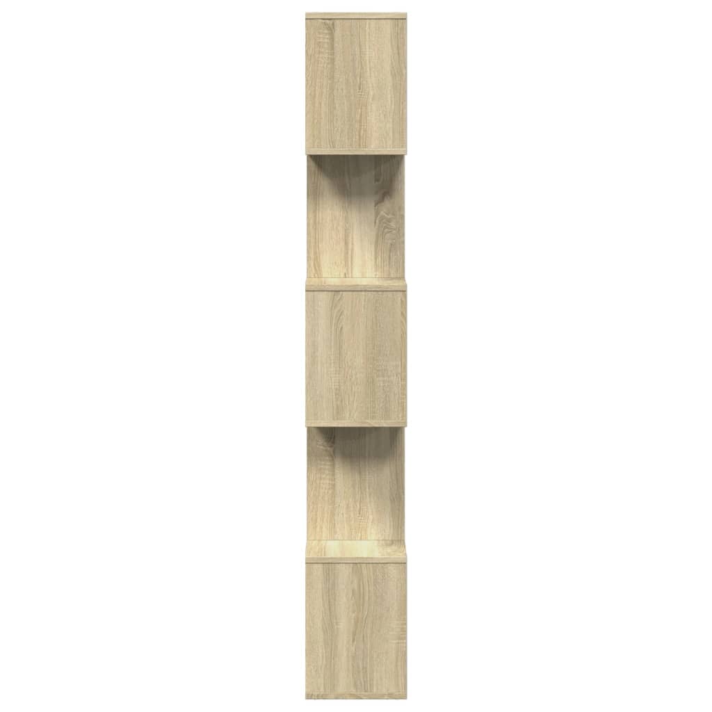 Bibliothèque séparateur de pièce 5 niveaux chêne Sonoma 70x24x161 cm