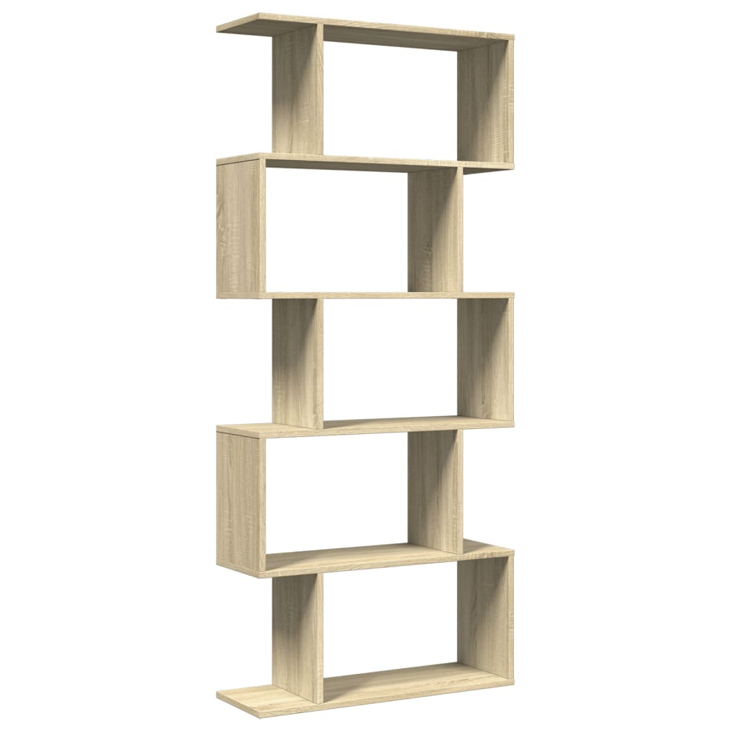 Bibliothèque séparateur de pièce 5 niveaux chêne Sonoma 70x24x161 cm